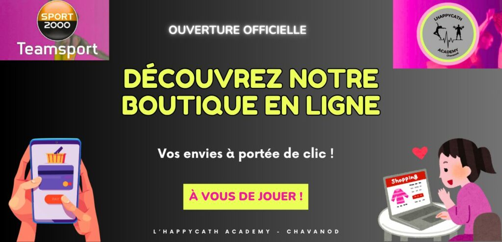 boutique en ligne partenariat l'happycath et Sport2000