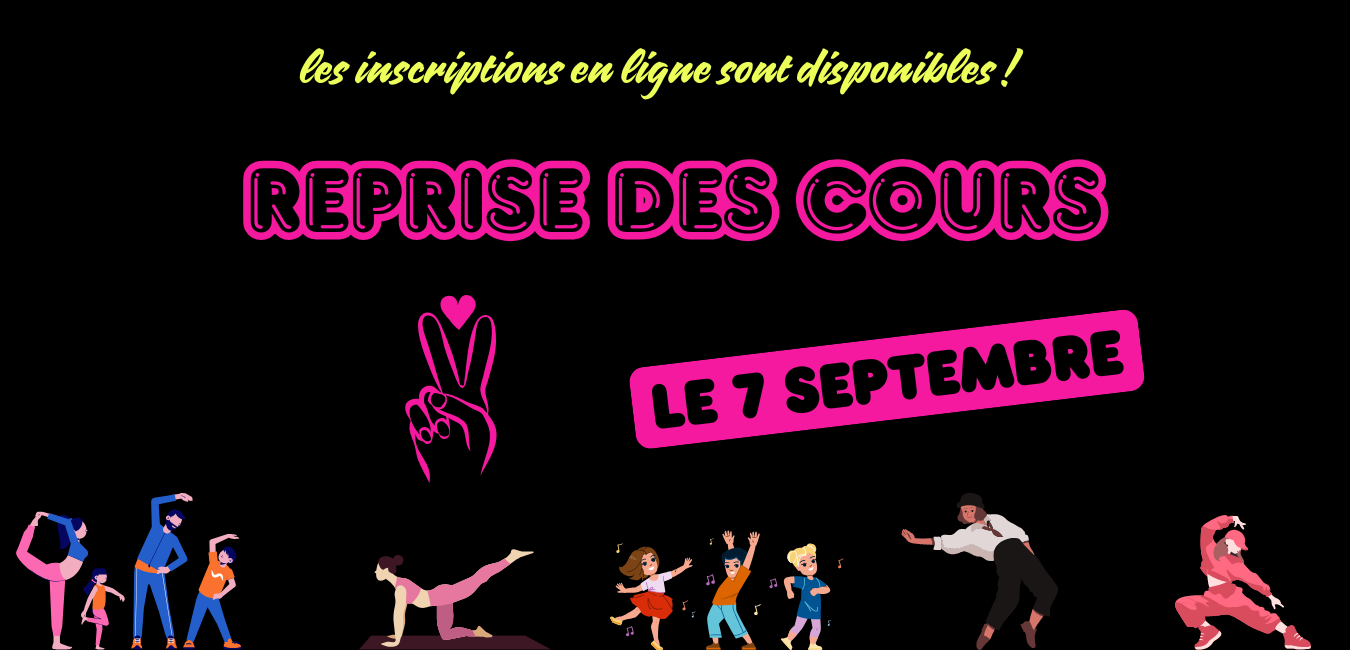 bandeau reprise des cours saison 2026-27 le 7 septembre 2026 à chavannod
